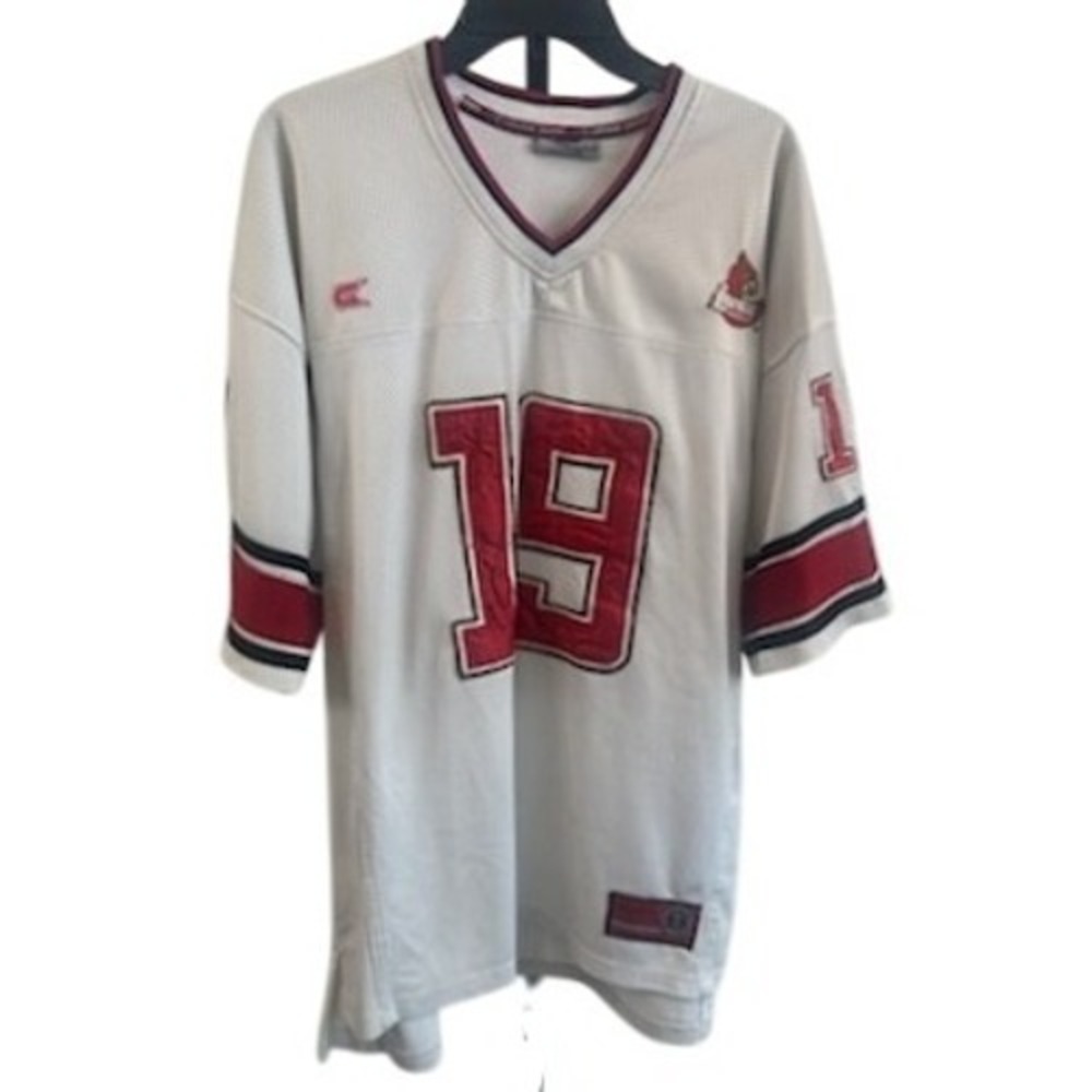 Louisville Cardinals Colosseum Athletics Jersey #19 White Red Men's Size XL